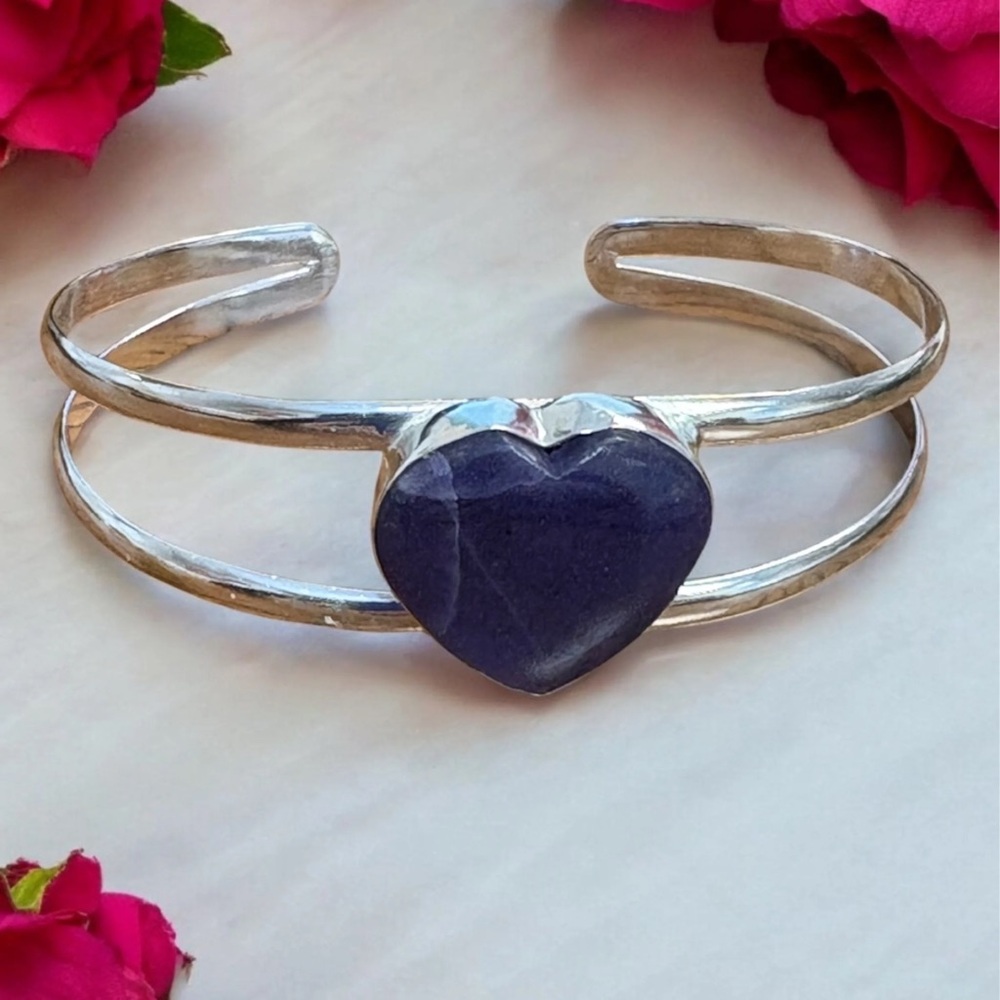 Lepidolite Heart Cuff Bracelet 1